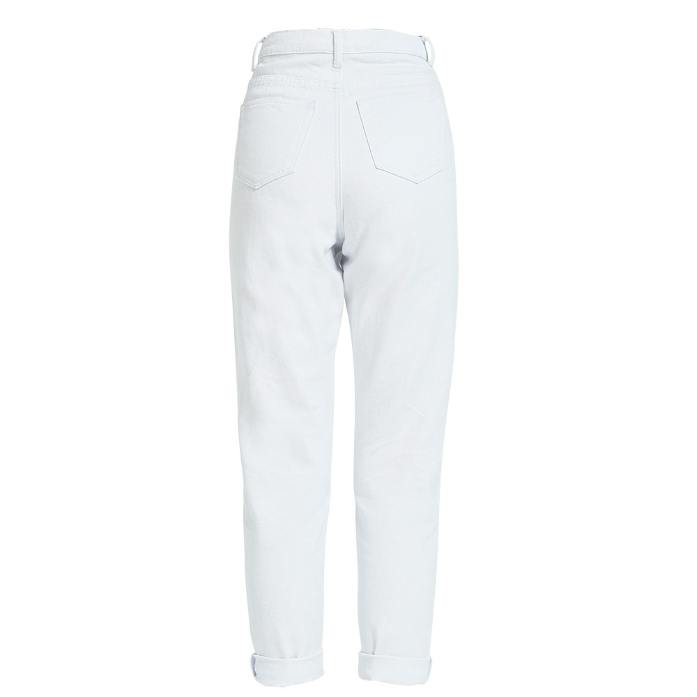 Title 3, White High-waisted Straight-leg Jeans Women Fal...