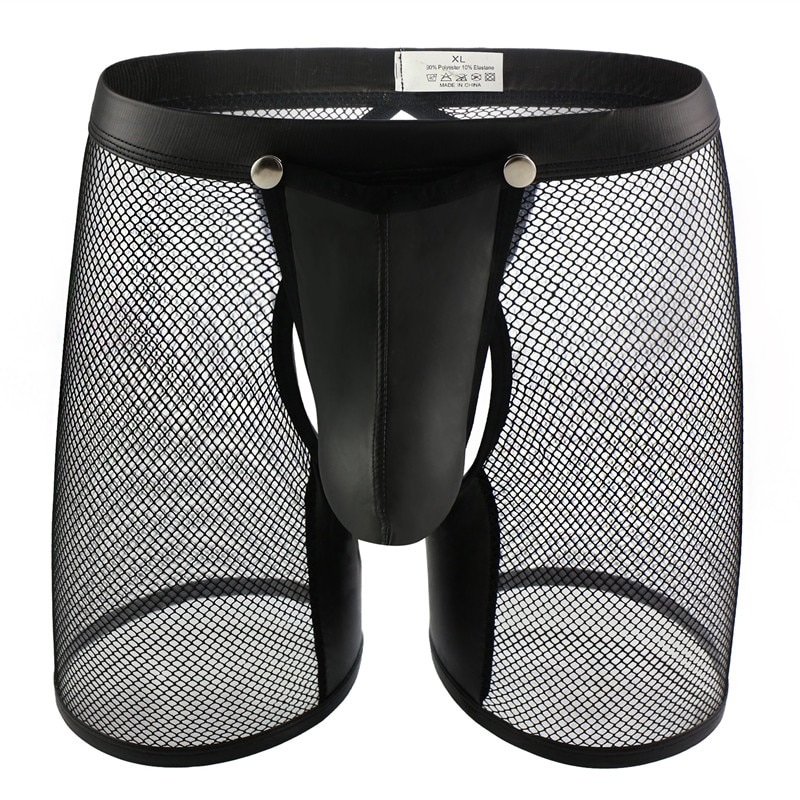 Fashionable Men's Mesh Underpants Boxer Sexy Hollow Low Waist