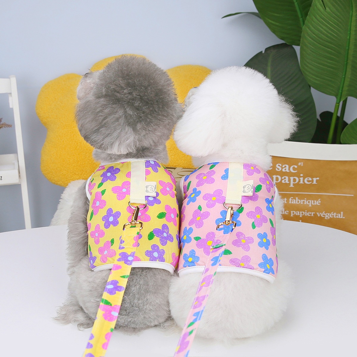 Chest Back Traction Rope Pet Clothing 23 Flowers Chest Back With Rope