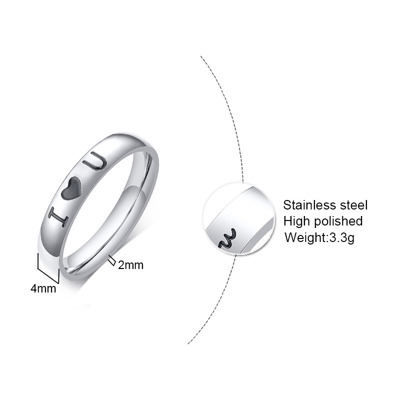 Title 5, Simple Friendship Stainless Steel Ring Jewelry ...