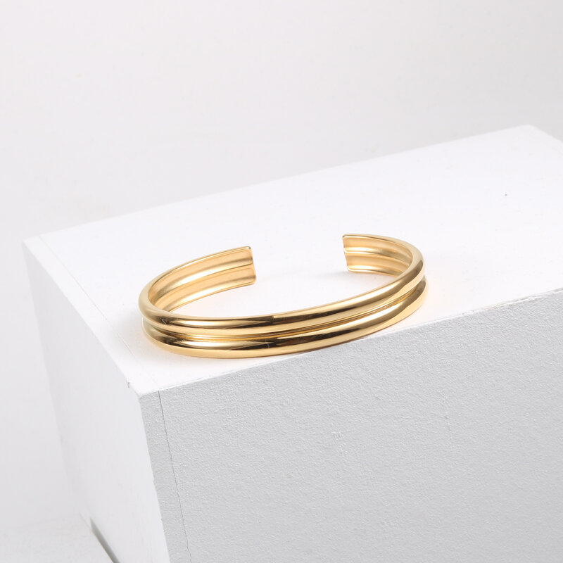 Double Curved Titanium Steel Bracelet — foto 4