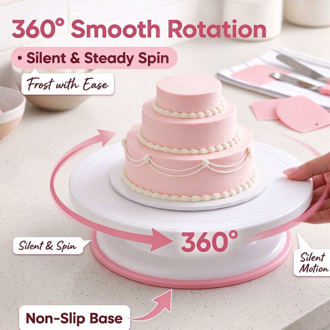 36pcs cake turntable rotating stand cake plate revolving