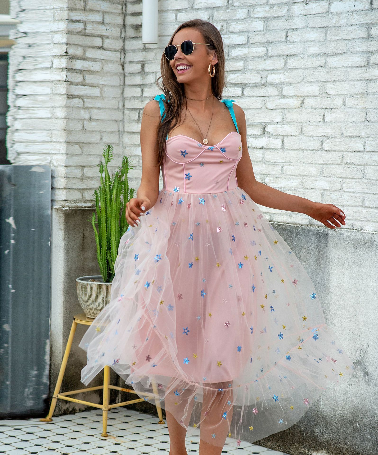Sequin Mesh Star Dress