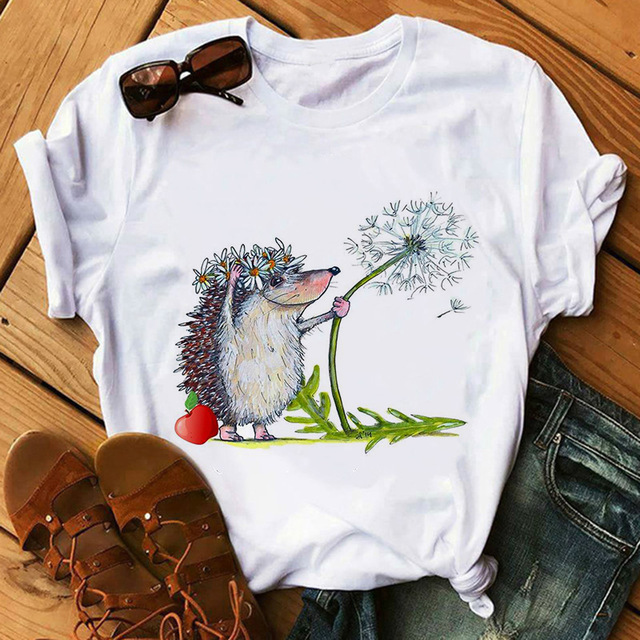 Title 4, Short-sleeved T-shirt Cartoon Cute Little Hedge...