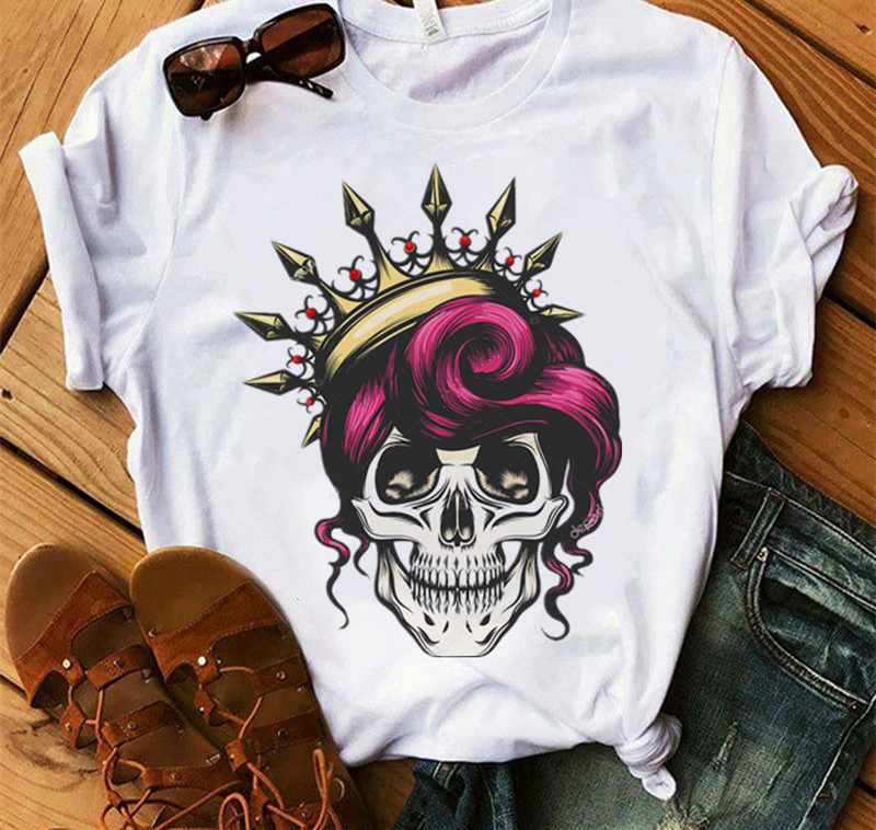 Title 3, Ladies Fashion Skull Top T-shirt Hip Hop Retro ...