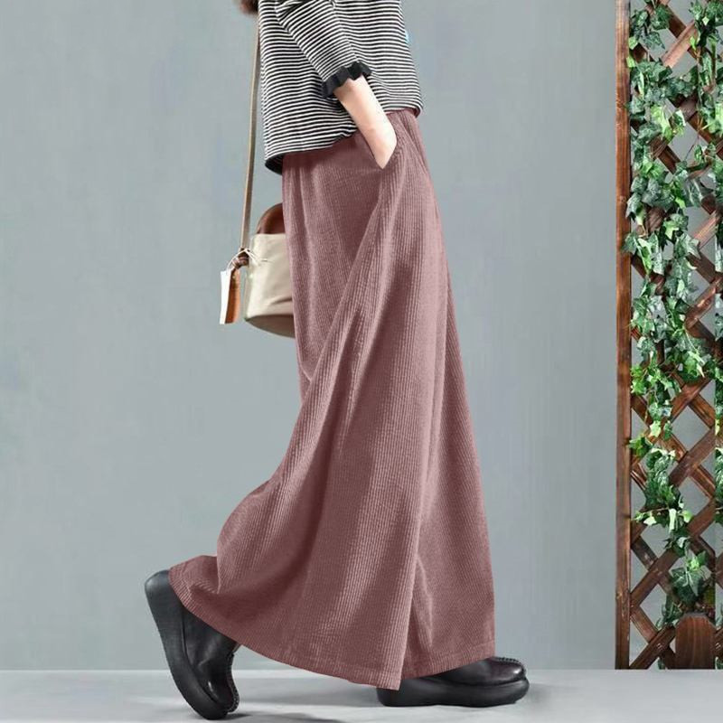 Title 4, Dames Wide Leg Broek, Effen Kleur, Losse Pasvor...