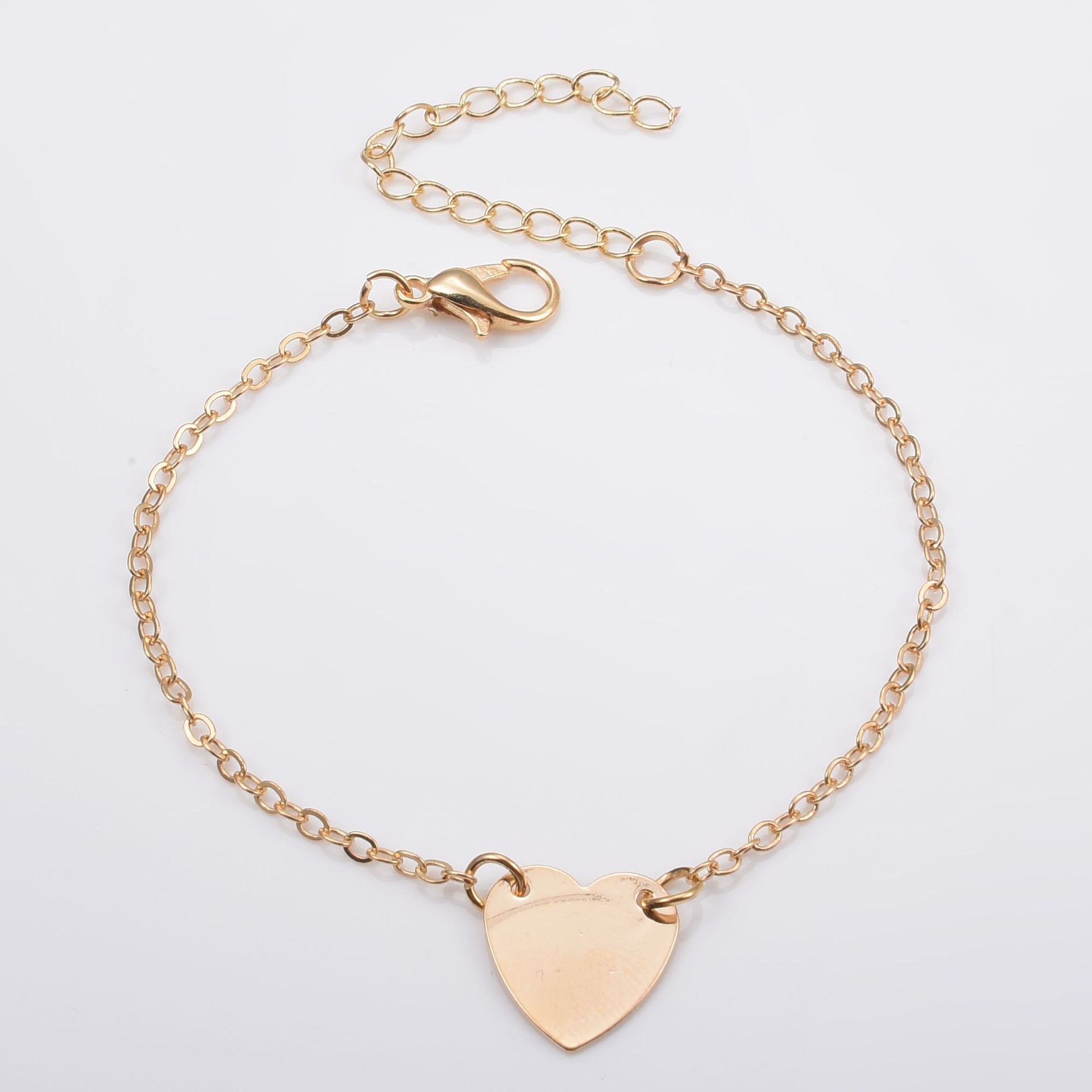 Fashion Simple Golden Bracelet Heart Shaped Love