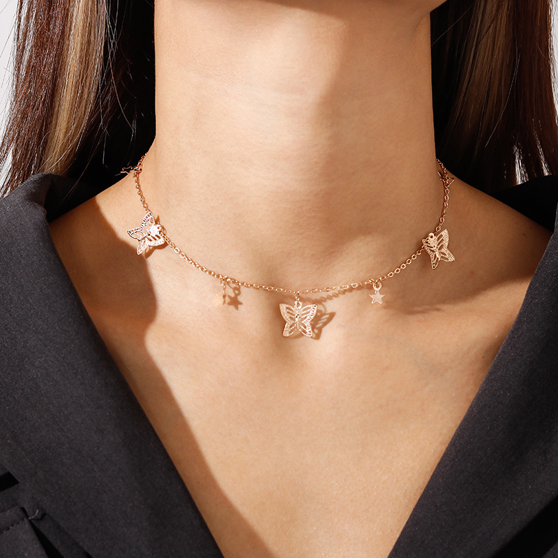 Temperament Small Butterfly Necklace Fashion Earrings