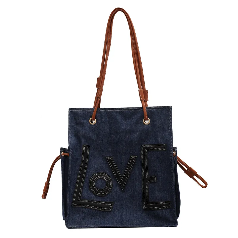 Handbag Simple Letters One-shoulder Bucket Bag - Vertical Section