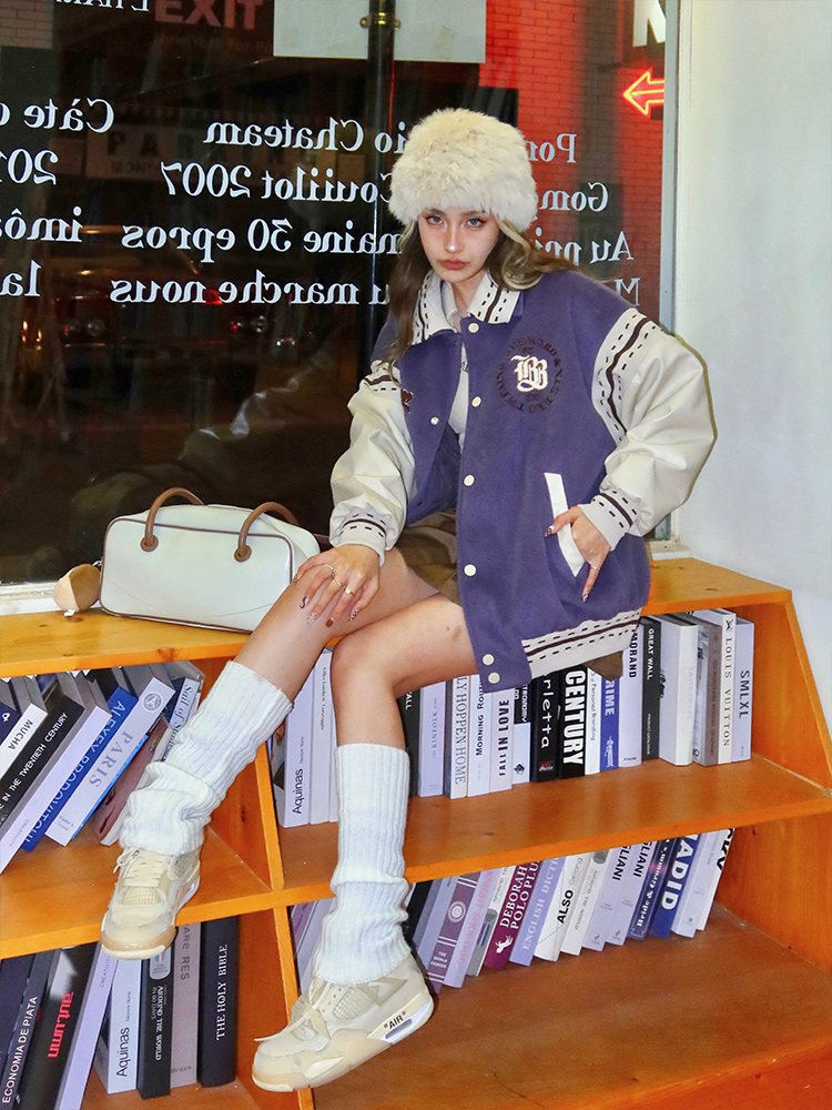 Women's American Style Retro Purple Baseball Uniform