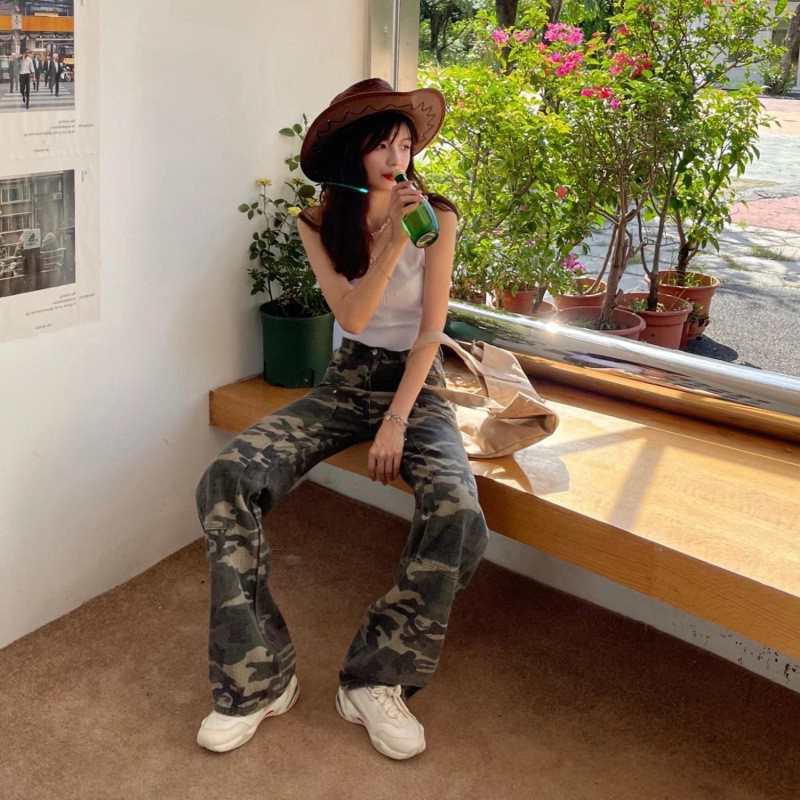 Title 4, High Waist Camouflage Jeans Women