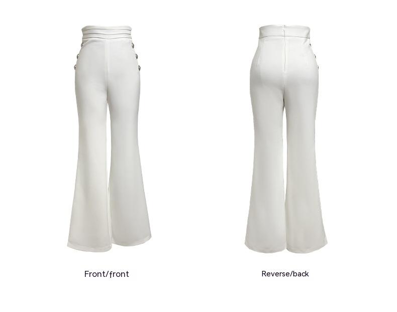 Title 12, Pantalon évasé blanc pour femmes, nouveau tempé...