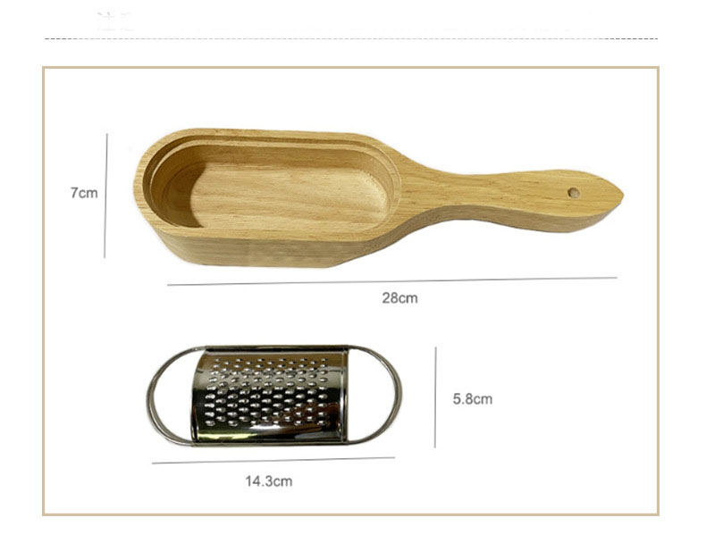 Title 2, Multifunctional Rubber Wood Cheese Grater for e...