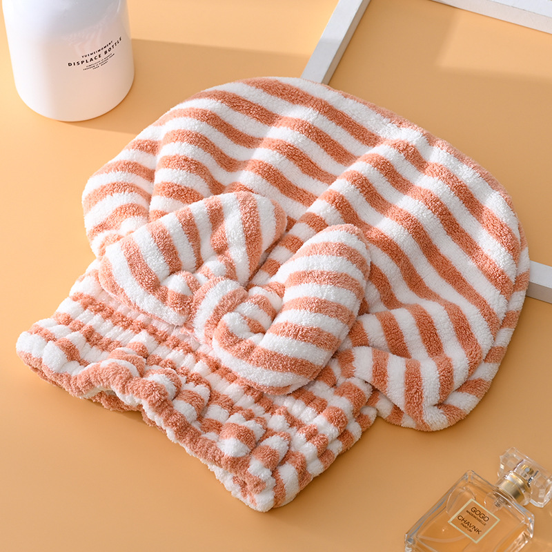 Coral Velvet Cartoon Embroidery For Woman With Dry Hair Hat — image 1