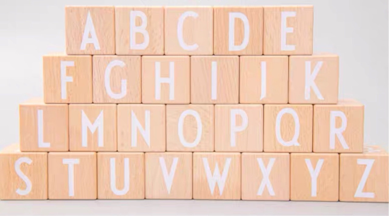 Title 2, Childrens Imported Beech Wood Alphabet Buildin...