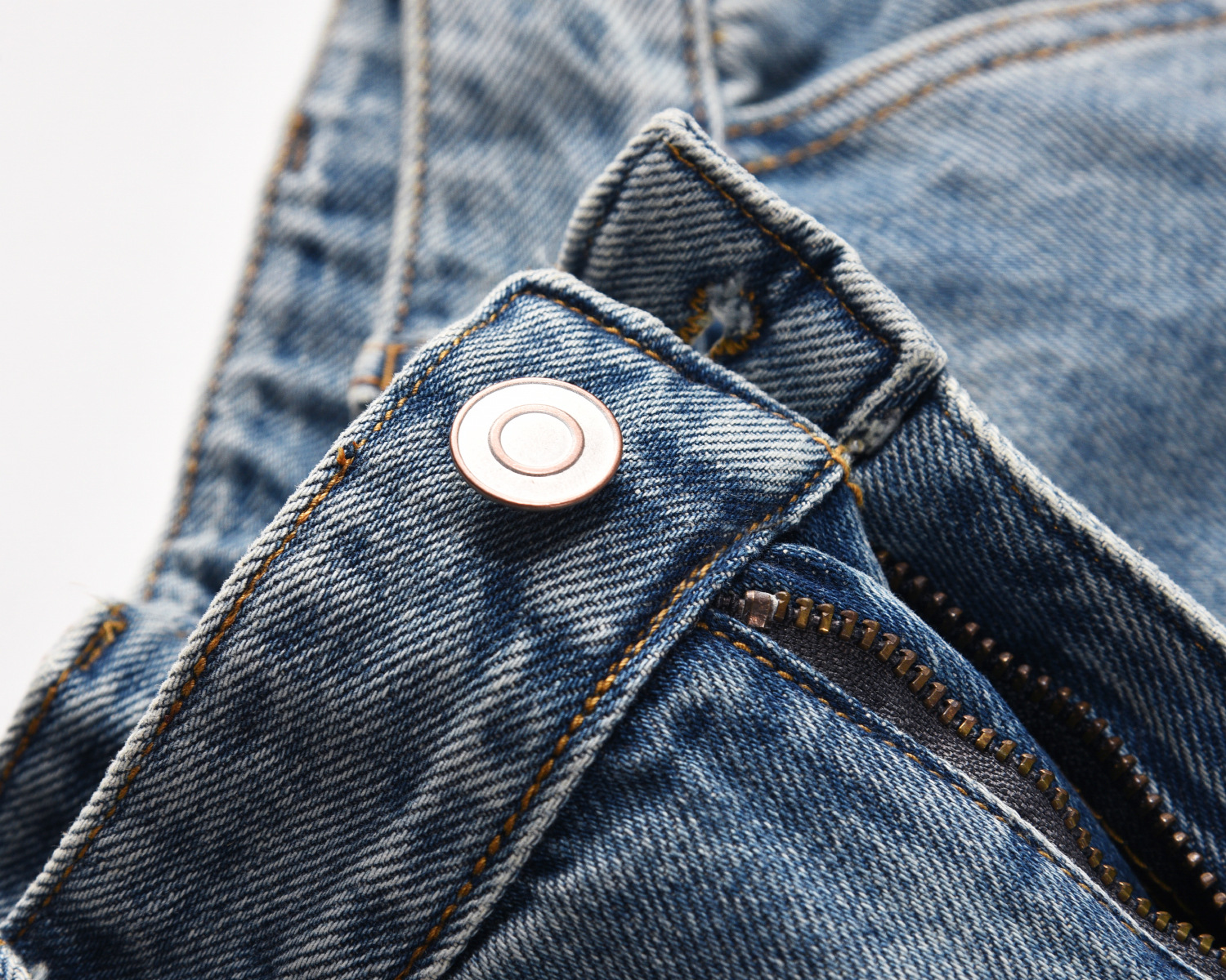 High Street Vintage Washed Embroidered Medal Design Jeans