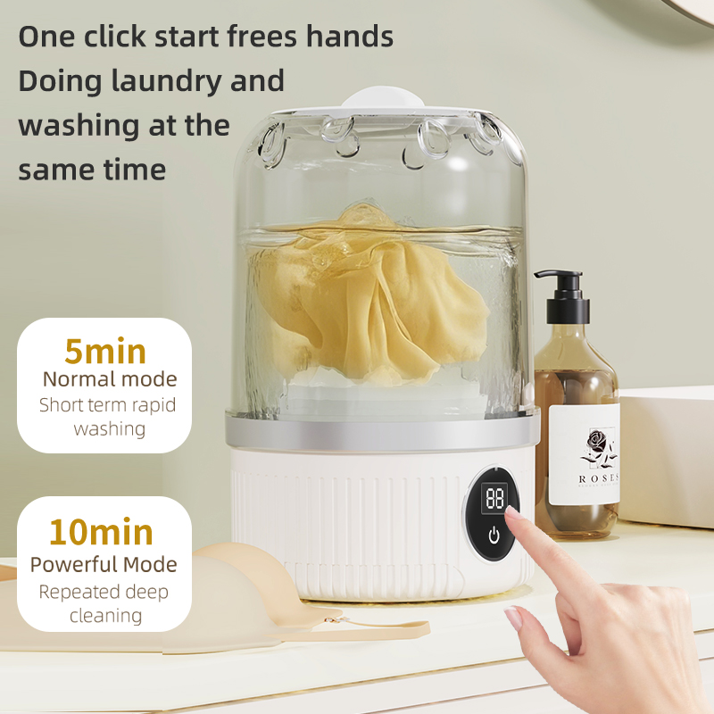 MINI WASHER PORTABLE Wireless Non Electric Automatic Laundry Cup, Compact Personal Laundry For Underwear Socks, Travel Camping Dorm