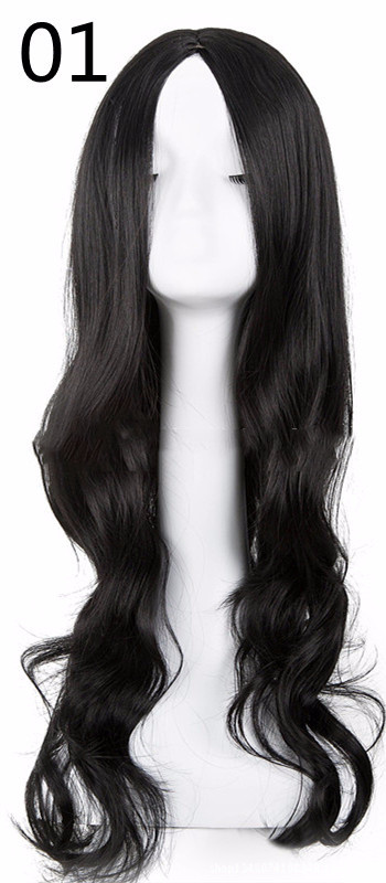 Fashion Big Wave Chemical Fiber Wig Black - Shop at LoveMi