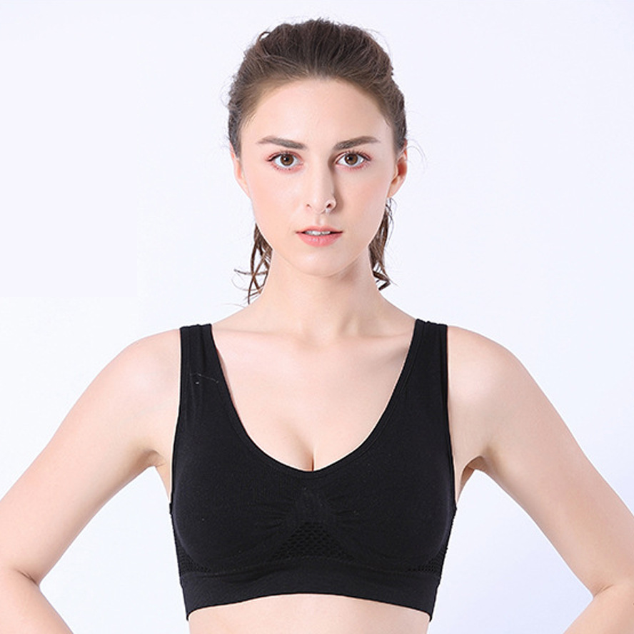 Title 6, Hollow mesh ventilation hole large size sports bra