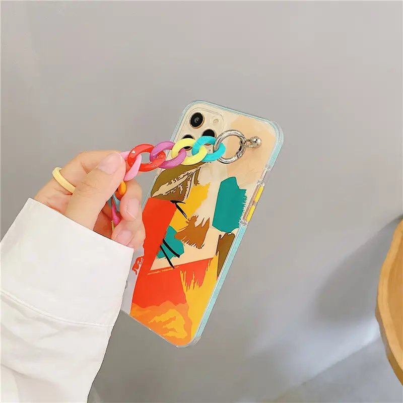 Color Wrist Chain Silicone Phone Case