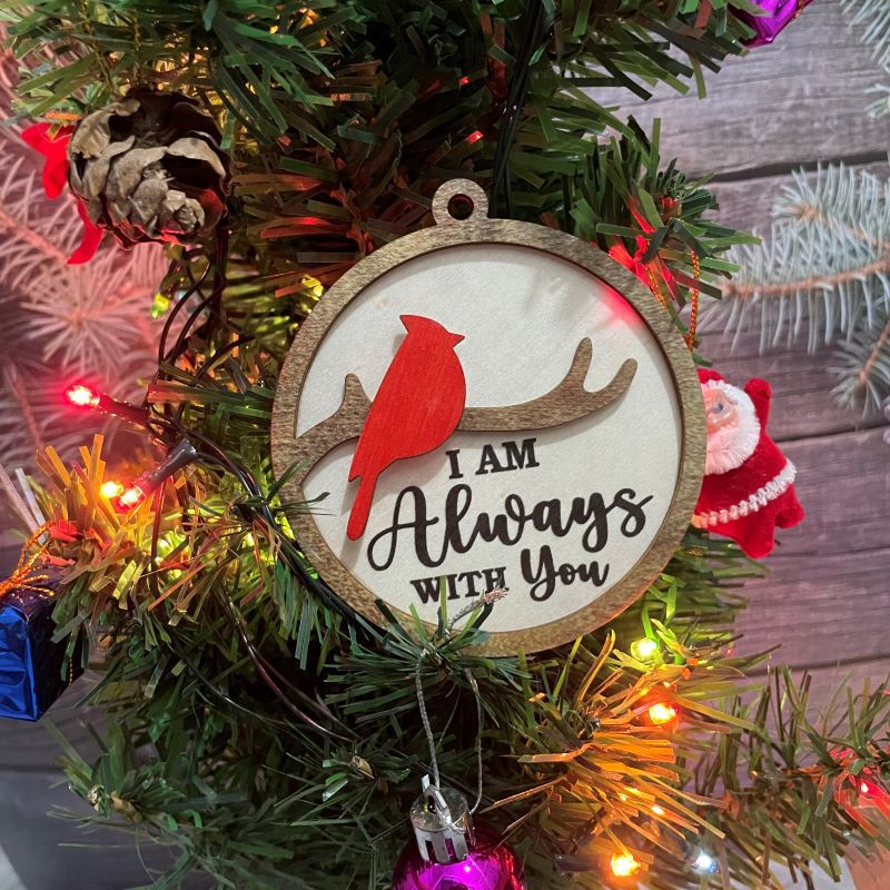 Cardinal Bird Wooden Christmas Ornament (A bird)