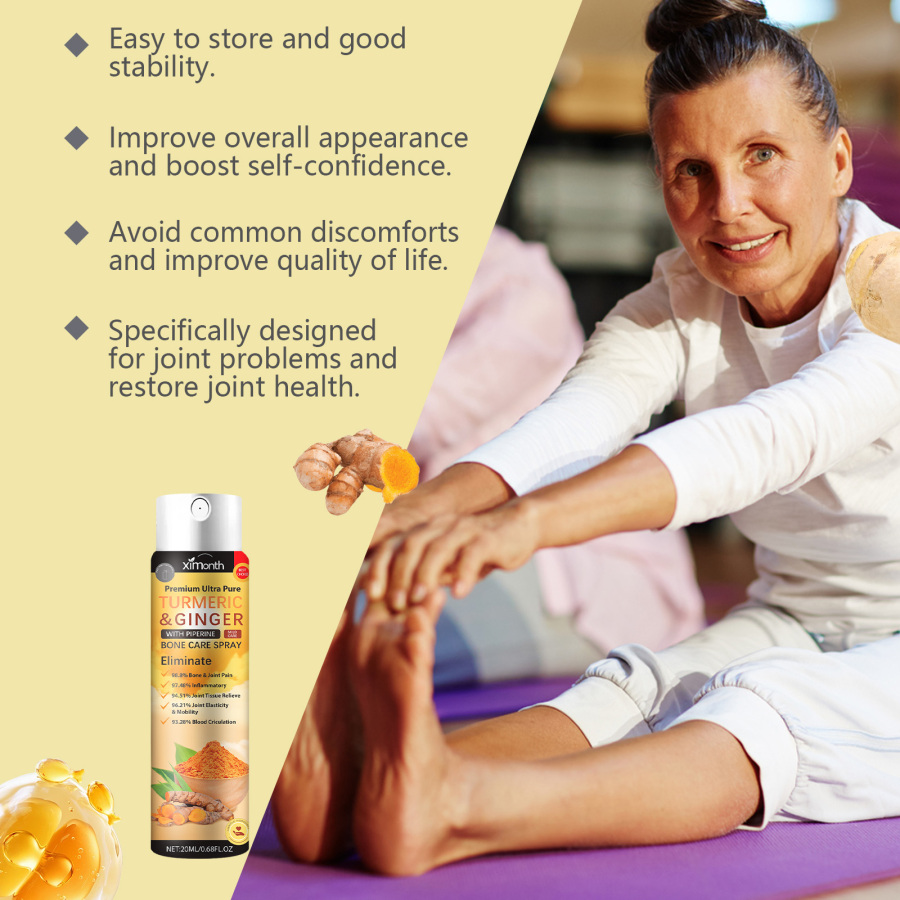 Turmeric Ginger Joint Care Spray With Piperine, Fast Relief For Joint & Bone Discomfort, Supports Joint Flexibility & Mobility, 20ml