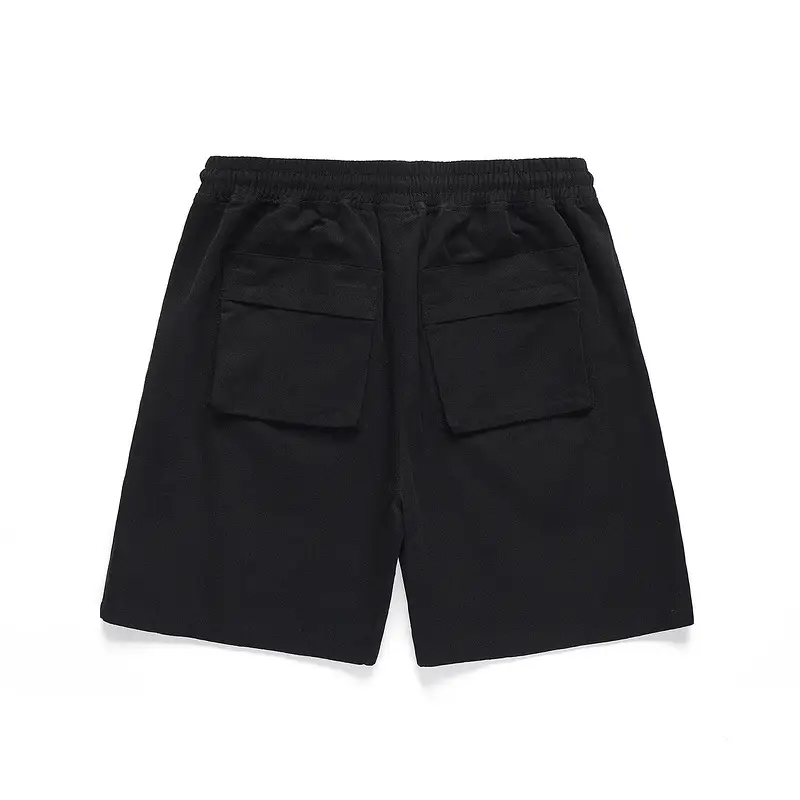 Elastic Waist Lace Up Military Patch Pocket Shorts