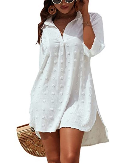 Medium Length Loose Fitting Casual Blouse Shirt White - Shop at LoveMi