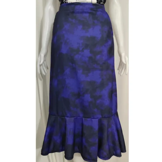 Women's Ruffled Tie Dye Wrap Hip Skirt Long Purple - Shop at LoveMi