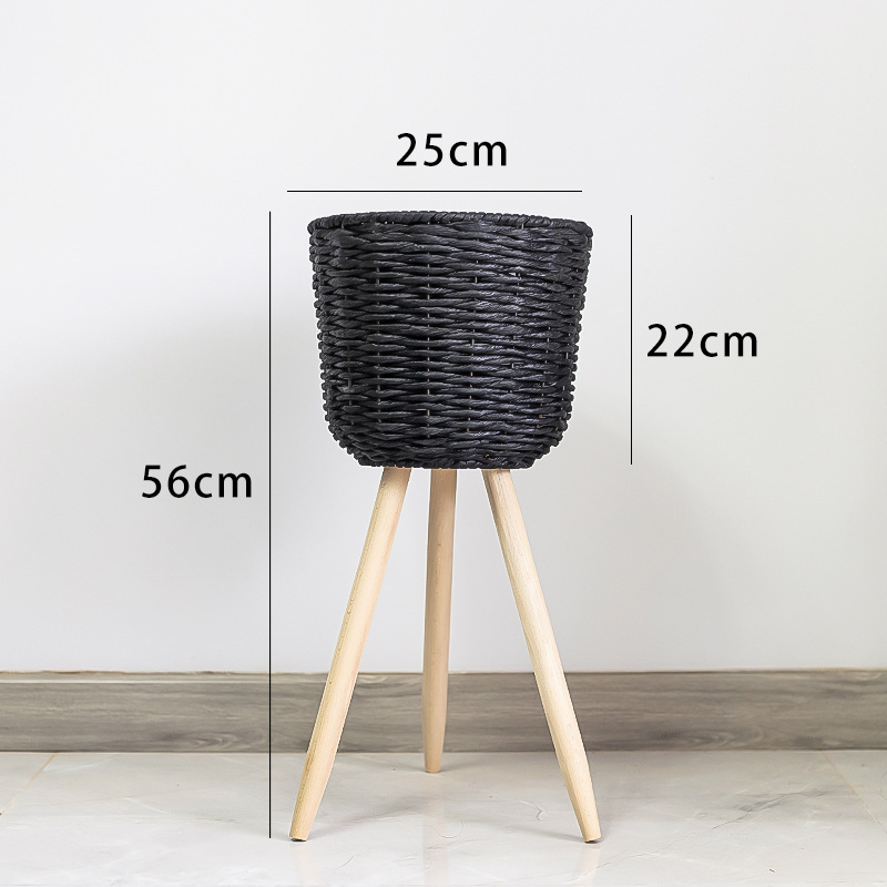 Title 3, Flower Basket Rattan Simple Balcony Flower Stan...