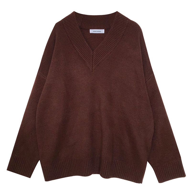 Title 8, All-match Long-sleeved V-neck Pullover Sweater