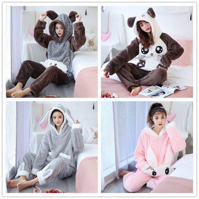 Title 2, Ladies cartoon plush warm pajamas