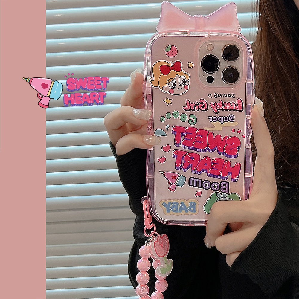 Funda para celular silicona chica nudo cuerda colgante