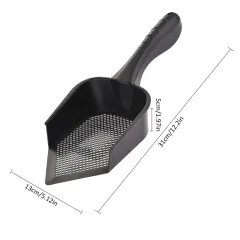Plastic Shovel With Fine Holes For Cats, Litter Shovel With Small Holes, Toilet Picker, Pet Cleaning Supplies - Black - View 1