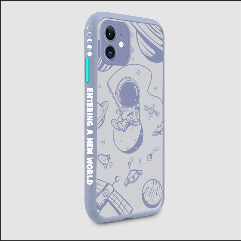 Luxury Space Astronaut Phone Case Matte Silicone Shockproof Phone Case