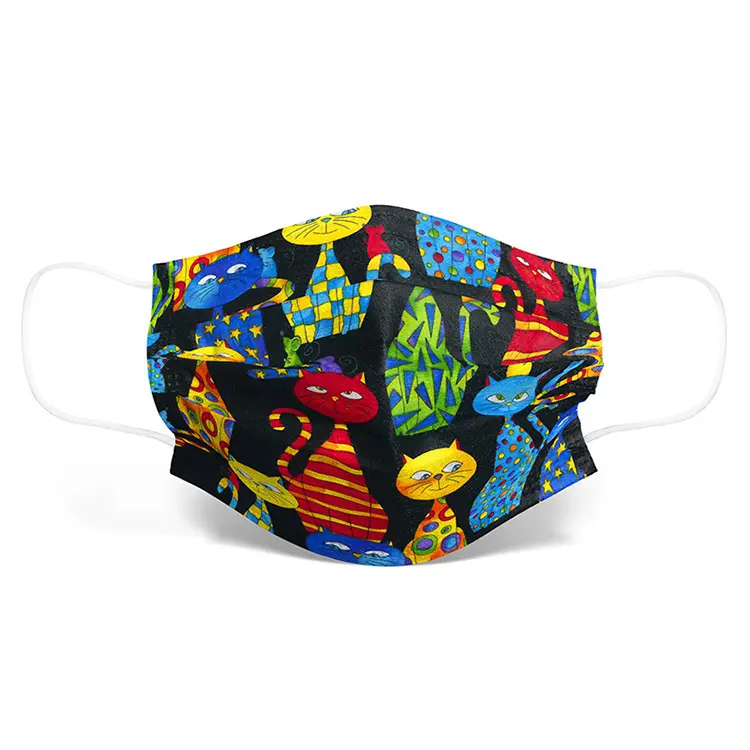 Color Cartoon Cat Animal Mask Printing Disposable