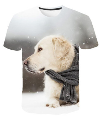 Title 5, Camiseta masculina 3D com estampa de cachorro f...