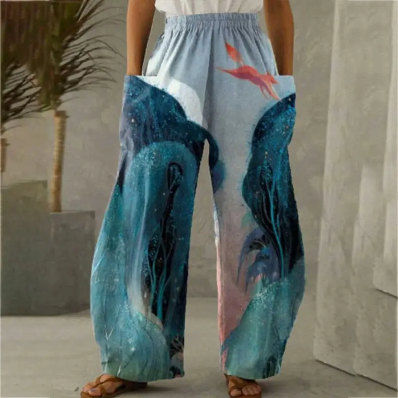 Women's Casual High Waist Thin Elastic  Pants