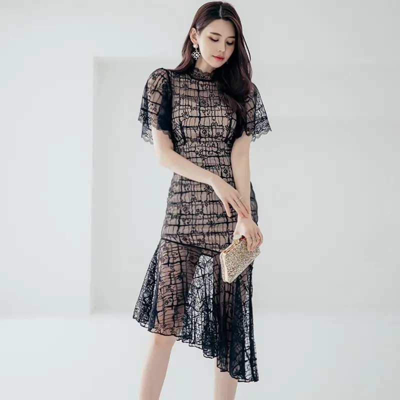 Dress Spring New Temperament Slim Lace Fashion