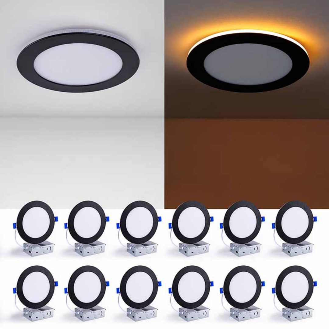 12 Pack 6 Inch LED Recessed Ceiling Light Black, Dimmable, 2700K-5000K 5CCT... 4