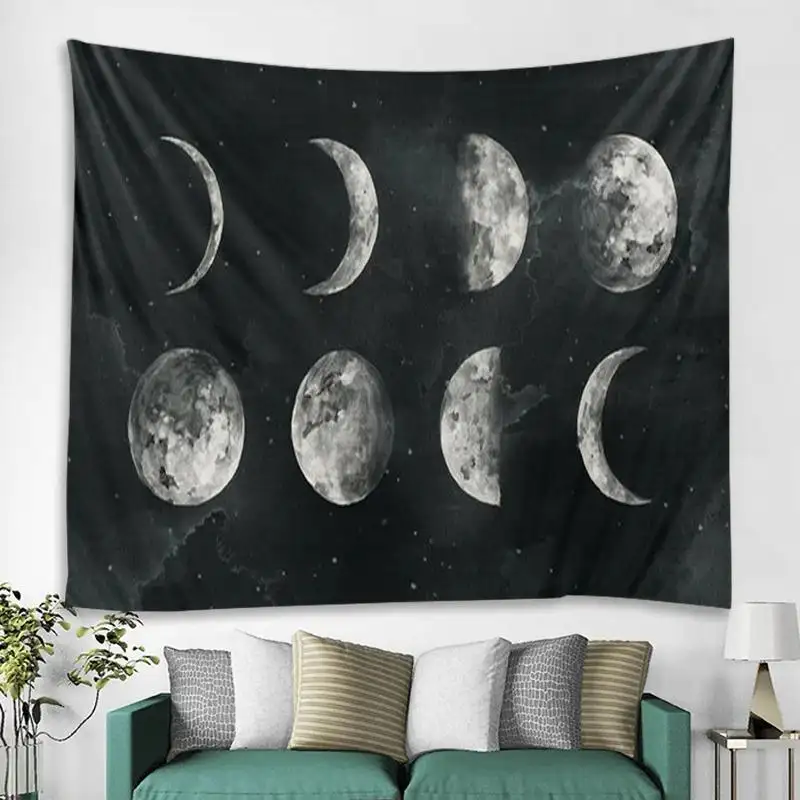 Printed Moon Map Tapestry Multifunctional Sitting Blanket