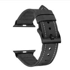Light Luxury Smart Watch Leather Strap - Black - View 1
