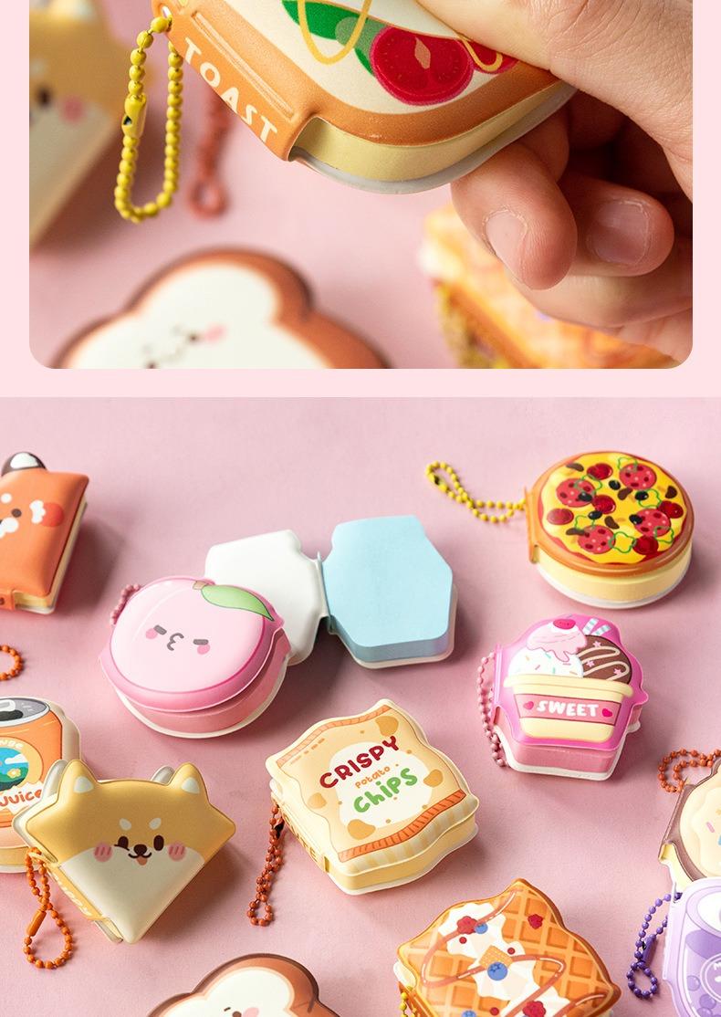 Stress-Relief Mini Sticky Notes Adorable Mini Bean-Shaped Notebook Cute And Super Cute Pocket Memo Pad 6