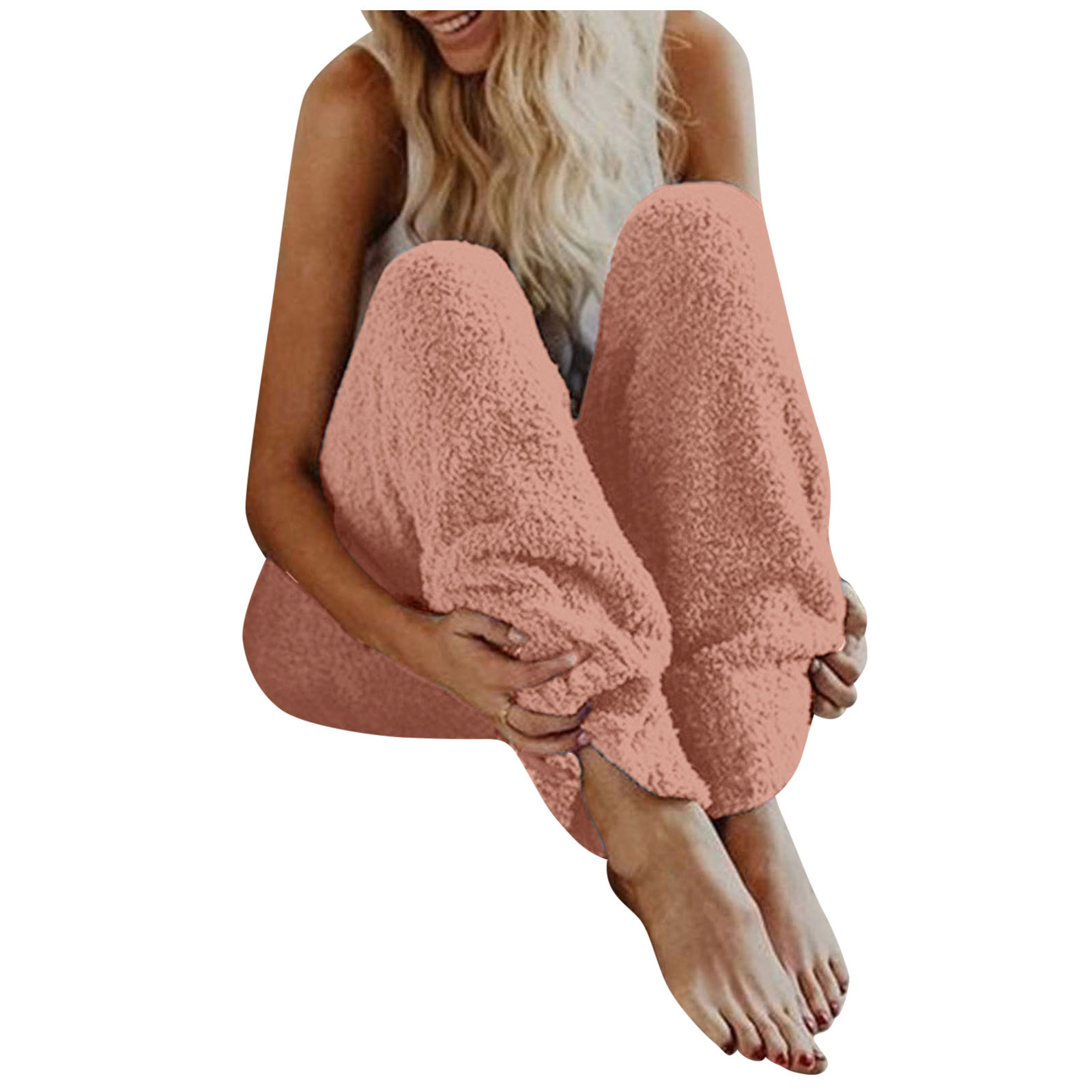 Women's Solid Color Loose Plush Pants