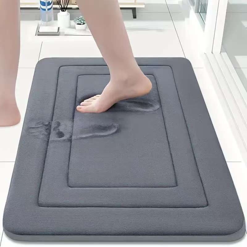 Bathroom Mat With Thickened Memory Foam Anti-Slip Mat For Bathroom Entrance Coral Velvet Foot Mat — foto 5