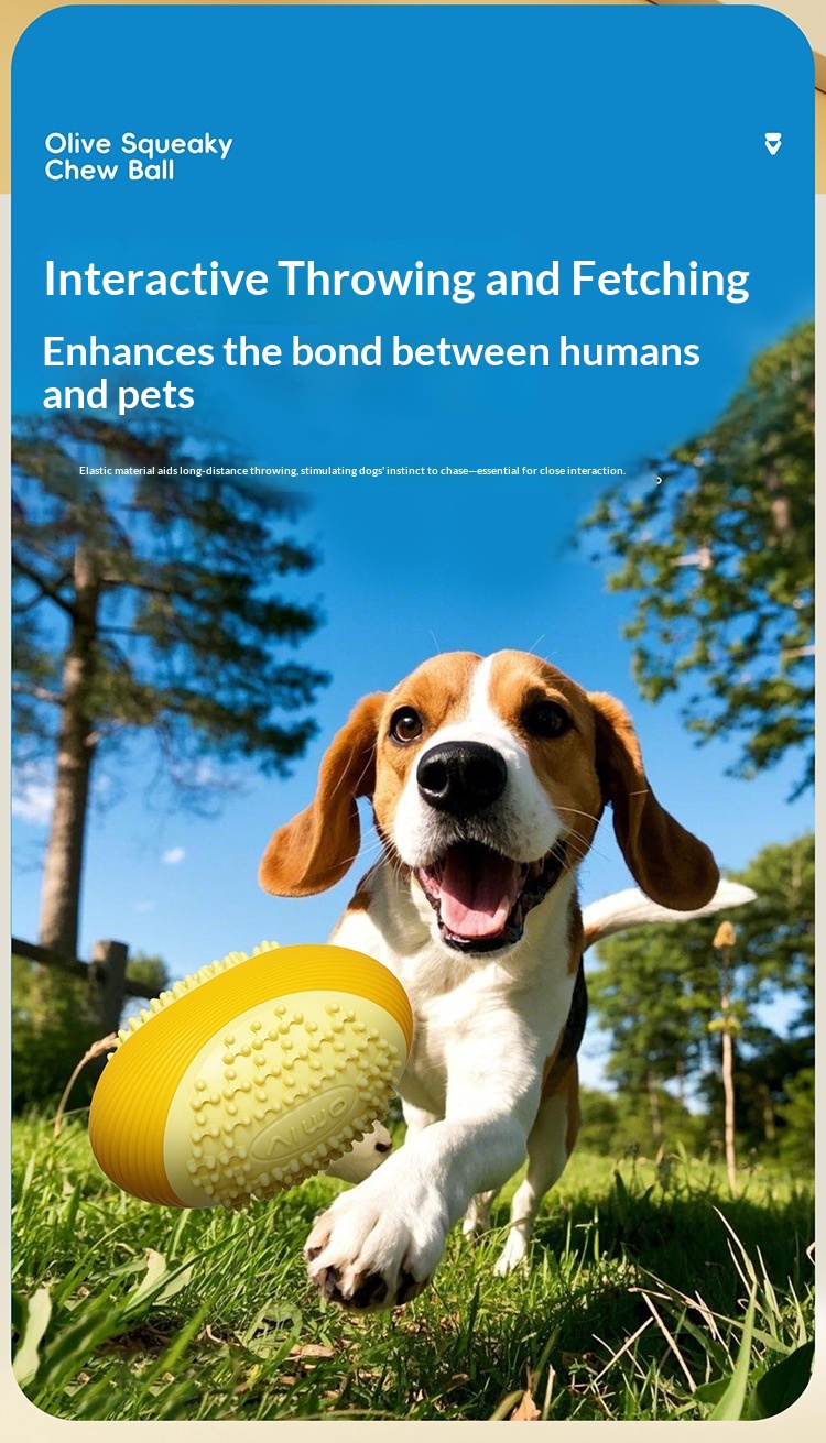 Pet Toy Dog Chew Toy For Teething And Sound-Making, Rugby Ball For Small And Medium-Sized Dogs, Interactive Play Chew Toy Ball detail photo 12