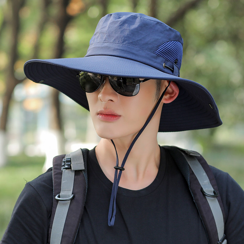 Men's Big Brim Sun Protection Fishing Fisherman Hat — foto 6