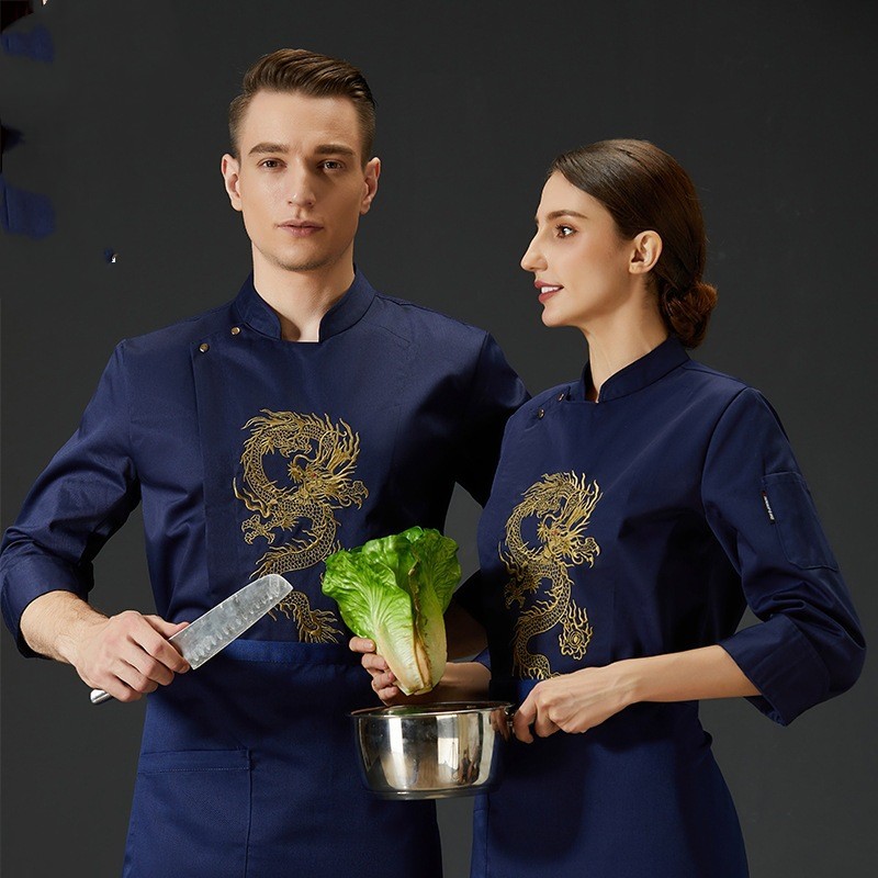 Long Sleeved Men's Embroidered Dragon For Work Clothes — image 1