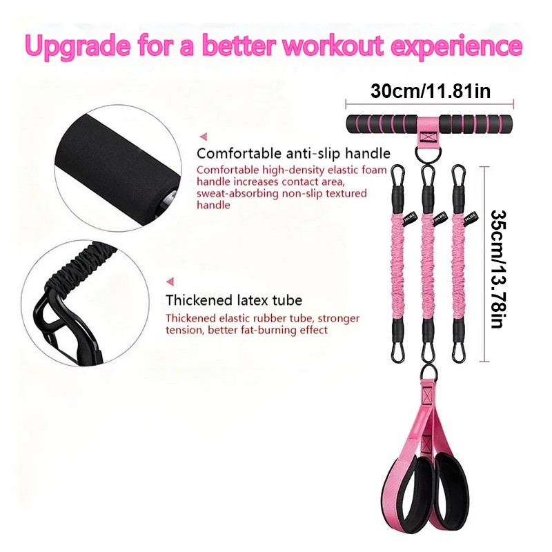 Upgraded Pedal Resistance Bands With Handle Gym Exercise Woman