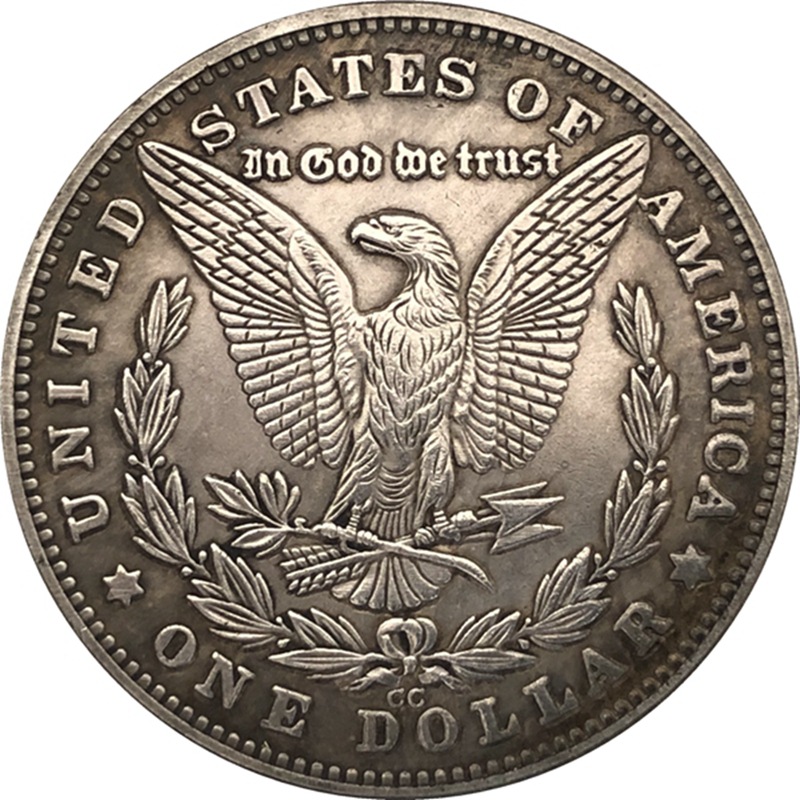 38MM Antique Silver Coin American Morgan Tramp Coin - Image 2